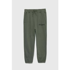 Abercrombie & Fitch pantaloni de trening pentru copii culoarea verde, neted imagine