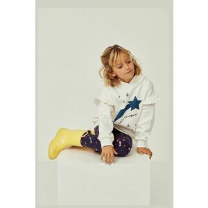 zippy bluza copii culoarea bej, cu glugă, cu imprimeu imagine
