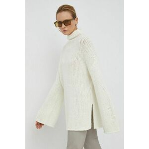 By Malene Birger pulover de lana Amin femei, culoarea bej, călduros, cu turtleneck imagine