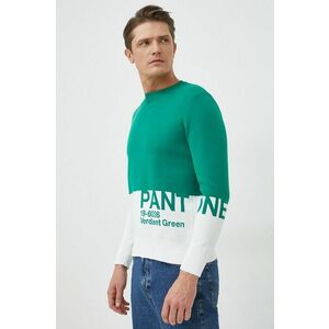 United Colors of Benetton pulover barbati, culoarea verde, light imagine