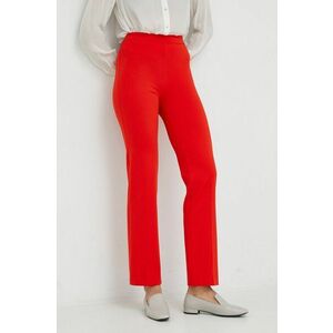 United Colors of Benetton pantaloni femei, culoarea rosu, drept, high waist imagine