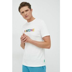 United Colors of Benetton tricou din bumbac culoarea alb, cu imprimeu imagine