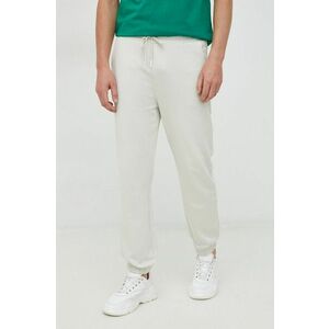 United Colors of Benetton pantaloni de trening din bumbac barbati, culoarea gri, cu imprimeu imagine