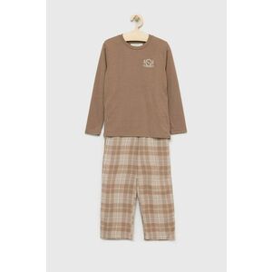 Abercrombie & Fitch pijama copii culoarea bej, neted imagine
