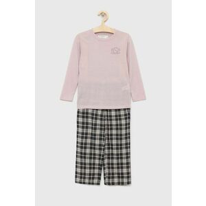 Abercrombie & Fitch pijama copii culoarea roz, neted imagine