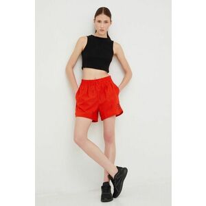 Puma pantaloni scurți de antrenament X Vogue femei, culoarea roșu, cu model, high waist 534693-95 imagine