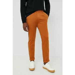 United Colors of Benetton pantaloni barbati, culoarea portocaliu, drept imagine