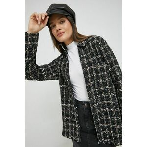 Abercrombie & Fitch camasa din lana femei, culoarea negru, cu guler clasic, regular imagine