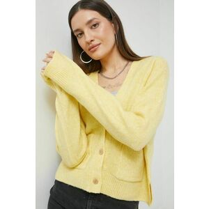 Abercrombie & Fitch cardigan din amestec de lana femei, culoarea galben, light imagine