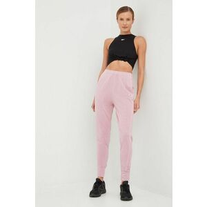 Reebok Classic pantaloni de trening femei, culoarea roz, neted imagine