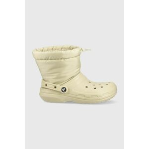 Crocs cizme de iarna Classic Lined Neo Puff Boot culoarea bej imagine