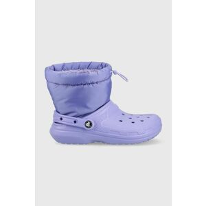 Crocs cizme de iarna Classic Lined Neo Puff Boot culoarea violet imagine