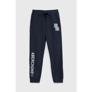 Abercrombie & Fitch pantaloni de trening pentru copii culoarea albastru marin, cu imprimeu imagine