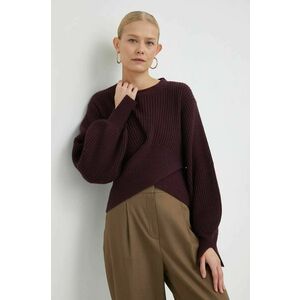 Bruuns Bazaar pulover din amestec de lana Sedum Irina femei, culoarea bordo, imagine