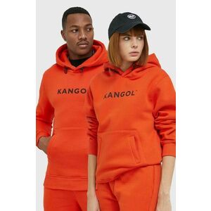 Kangol bluza unisex, culoarea portocaliu, cu glugă, cu imprimeu imagine