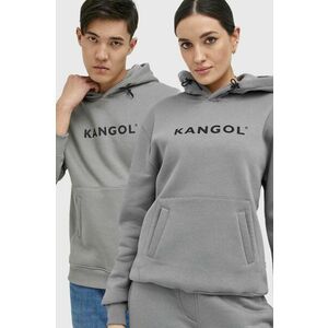 Kangol bluza unisex, culoarea gri, cu glugă, cu imprimeu imagine