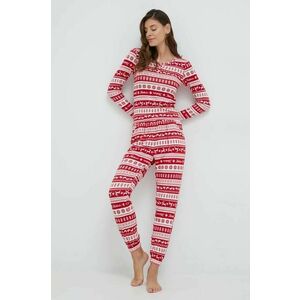 Hollister Co. pijama femei, culoarea rosu imagine