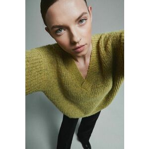 Medicine pulover femei, culoarea galben, imagine