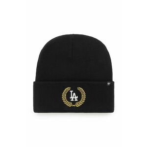 47brand șapcă din amestec de lână Mlb Los Angeles Dodgers culoarea negru, imagine