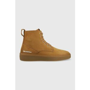 Karl Lagerfeld pantofi de piele intoarsa Flint barbati, culoarea maro imagine