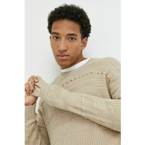 Hollister Co. pulover barbati, culoarea bej, light imagine