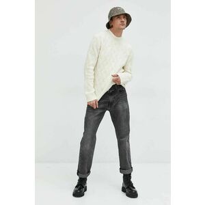 Abercrombie & Fitch pulover barbati, culoarea alb imagine