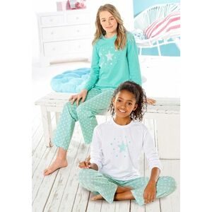 PETITE FLEUR Pijamale verde mentă / alb imagine