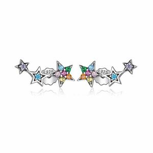 Cercei din argint Multicolored Stars imagine