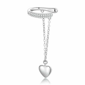 CERCEL din argint Heart Chained Clip imagine