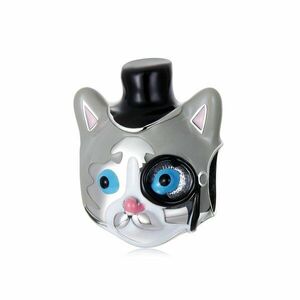 Talisman din argint Monocle Cat imagine