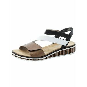Rieker Sandale cu baretă maro / negru / alb imagine