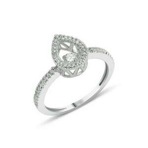 Inel din aur alb de 18K decorat cu diamante imagine