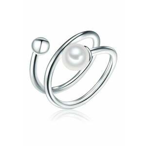Inel din argint placat cu rodiu si decorat cu perle de cultura imagine