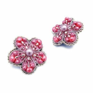 Cercei roz eleganti stil floare, Ines, Zia Fashion imagine