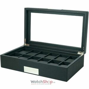 Cutie depozitare Rothenschild RS-3633-BL 36.5 x 9.5 x 21.5 pentru 12 ceasuri Negru imagine