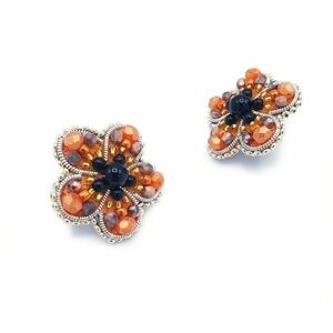 Cercei portocalii eleganti stil floare, Julia, Zia Fashion imagine