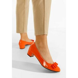 Pantofi cu toc lacuiti Carasca portocalii imagine