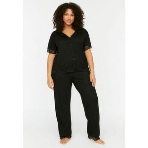 Pijama dama plus size Alayna neagra imagine