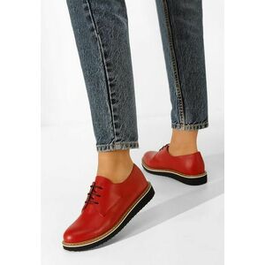 Pantofi derby piele Casilas rosii imagine