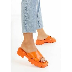 Papuci cu platformă Mandi portocalii imagine