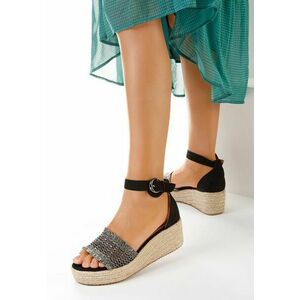 Sandale cu platforma tip espadrile Saria roz imagine