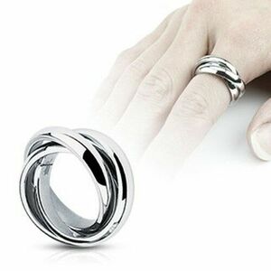 Inel triplu - oțel foarte lucios - Marime inel: 47 imagine