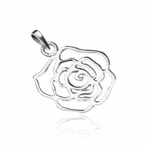 Pandantiv argint - contur trandafir imagine