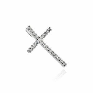 Pandantiv din argint - cruce mare cu zirconii strălucitoare imagine