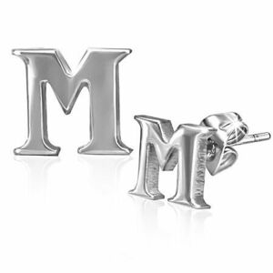 Cercei din oțel cu șurub - litera M imagine