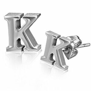 Cercei din oțel - litera K, cu șurub imagine