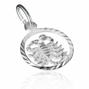 Pandantiv argint 925 - cerc cu semnul Scorpion imagine