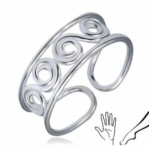 Inel argint 925 pentru mână sau picior cu un model de curbă sigmoidală imagine