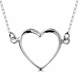 Colier argint 925, lanț și pandantiv - contur subțire inimă imagine