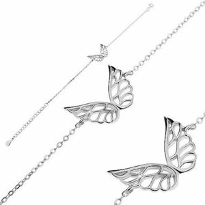 Brățară din argint 925 - aripi de înger decupate, lanț din zale ovele imagine